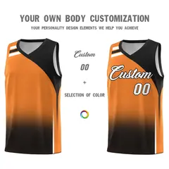 Gold Orange Black Gradient Basketball Jersey 3