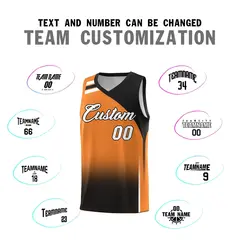 Gold Orange Black Gradient Basketball Jersey 4
