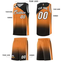 Gold Orange Black Gradient Basketball Jersey 5