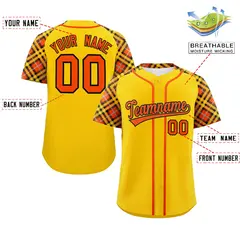 Gold Orange-Black Raglan Sleeves Authentic Baseball Jersey 2