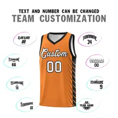 Gold Orange Black Side Symmetrical Line Pattern Basketball Jersey 4