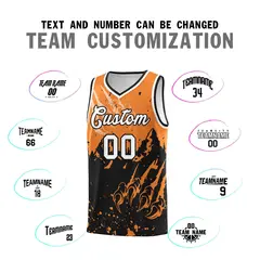Gold Orange Black Snow Mountain Beast Pattern Basketball Jersey 4