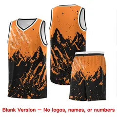 Gold Orange Black Snow Mountain Beast Pattern Basketball Jersey 7