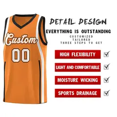 Gold Orange Black-White Ribbon Pattern Basketball Kits 2
