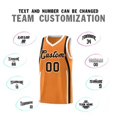 Gold Orange Black-White Ribbon Pattern Basketball Kits 4