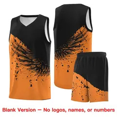 Gold Orange Black Wing Pattern Basketball Jersey 7