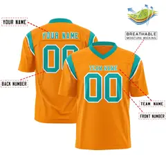 Gold Orange Bright Green Shoulder Cut Two-Tone Flag Football Jersey 2