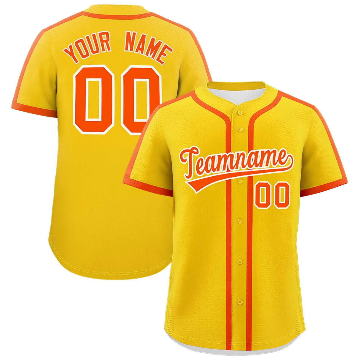 Gold Orange Classic Authentic Baseball Jersey