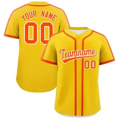 Gold Orange Classic Authentic Baseball Jersey 1