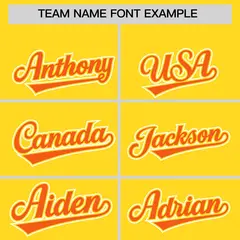Gold Orange Color Block Authentic Baseball Jersey 3