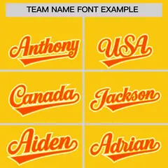 Gold Orange Color Block Authentic Baseball Jersey 3