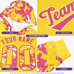 Gold Orange-Cream Raglan Sleeves Camo Varsity Full-Snap Letterman Jacket 7