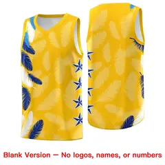 Gold Orange Feather Series Graffiti Pattern Basketball Jersey 6