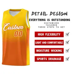 Gold Orange Gradient Basketball Jersey Sports Uniform 2
