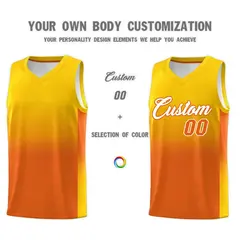 Gold Orange Gradient Basketball Jersey Sports Uniform 3