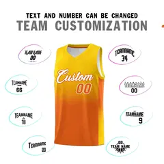 Gold Orange Gradient Basketball Jersey Sports Uniform 4