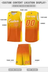 Gold Orange Gradient Basketball Jersey Sports Uniform 5