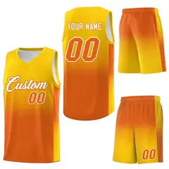 Gold Orange Gradient Basketball Jersey Sports Uniform 7