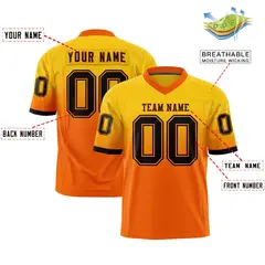 Gold Orange Gradient Fashion Authentic Football Jersey 2