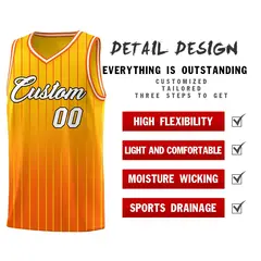 Gold Orange Gradient Stripe Fashion Basketball Jersey 2