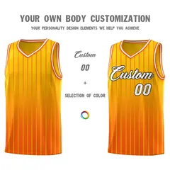Gold Orange Gradient Stripe Fashion Basketball Jersey 3