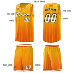 Gold Orange Gradient Stripe Fashion Basketball Jersey 5