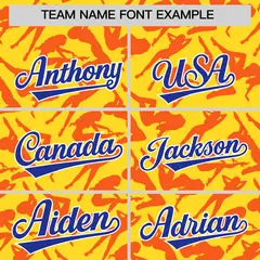 Gold Orange Graffiti Pattern Authentic Baseball Jersey 3