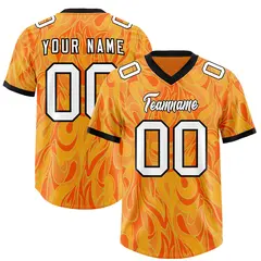 Gold Orange Graffiti Pattern Authentic Football Jersey