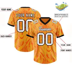 Gold Orange Graffiti Pattern Authentic Football Jersey 2