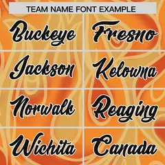 Gold Orange Graffiti Pattern Authentic Football Jersey 3