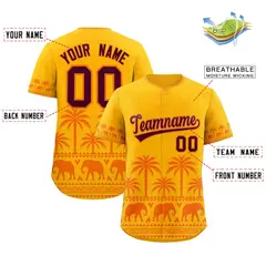 Gold Orange Graffiti Pattern Bossinia Style Baseball Jersey 2