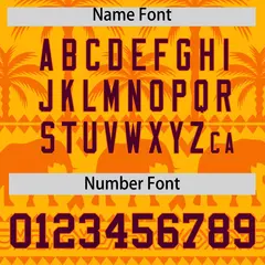Gold Orange Graffiti Pattern Bossinia Style Baseball Jersey 4
