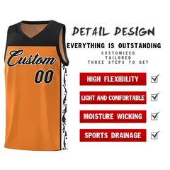 Gold Orange Graffiti Side Pattern Basketball Jersey 2