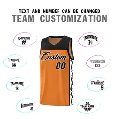 Gold Orange Graffiti Side Pattern Basketball Jersey 4