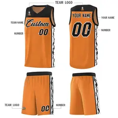 Gold Orange Graffiti Side Pattern Basketball Jersey 5