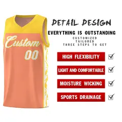 Gold Orange Graffiti Side Pattern Basketball Jersey 2
