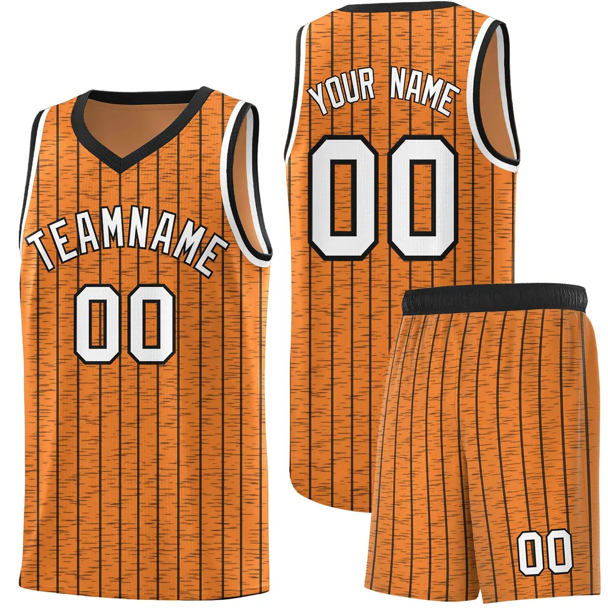 Gold Orange Gray Pinstripe Retro Basketball Jersey