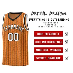 Gold Orange Gray Pinstripe Retro Basketball Jersey 2