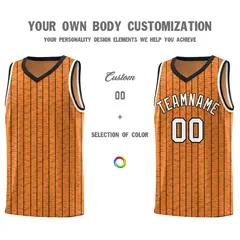 Gold Orange Gray Pinstripe Retro Basketball Jersey 3
