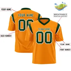 Gold Orange Green Shoulder Cut Two-Tone Flag Football Jersey 2