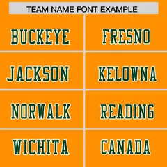 Gold Orange Green Shoulder Cut Two-Tone Flag Football Jersey 3