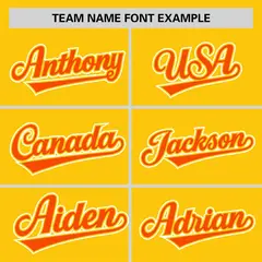 Gold Orange Half Stripe Authentic Baseball Jersey 3