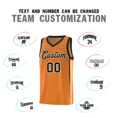 Gold Orange Honeycomb Pattern Basketball Uniform Jersey 4