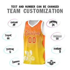 Gold Orange Illusion Flower Gradient Basketball Jersey 4
