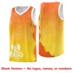 Gold Orange Illusion Flower Gradient Basketball Jersey 7