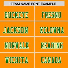 Gold Orange Kelly Green Shoulder Cut Two-Tone Flag Football Jersey 3