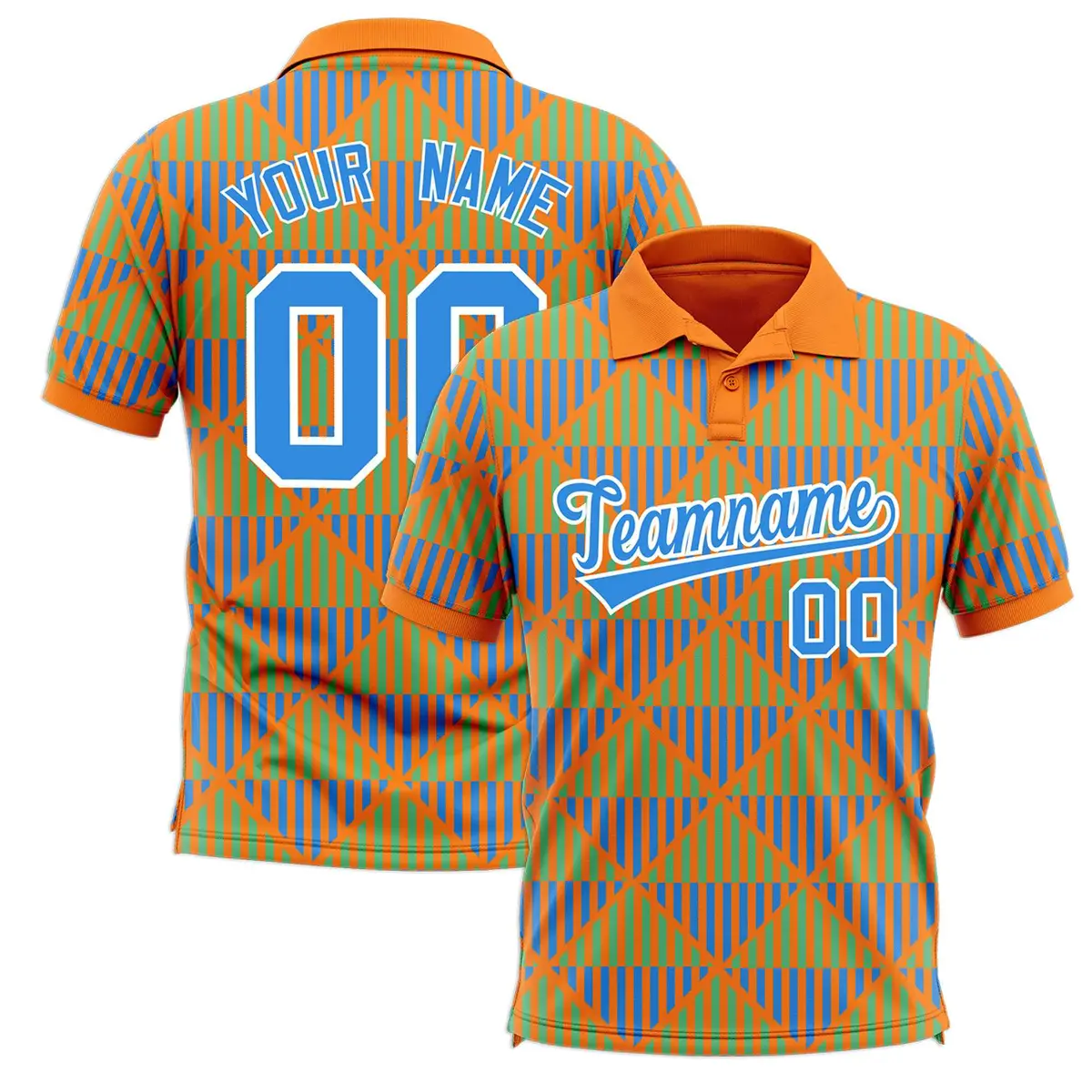 Gold Orange Lingge Sunshine Team Polo Shirts