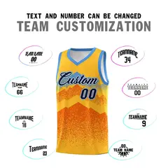 Gold Orange Mountain Fade Gradient Fashion Basketball Jersey 4