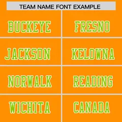 Gold Orange Neon Green Shoulder Cut Two-Tone Flag Football Jersey 3