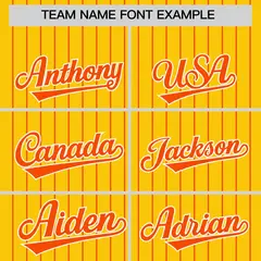 Gold Orange Pinstripe Two-Tone Authentic Baseball Jersey 3